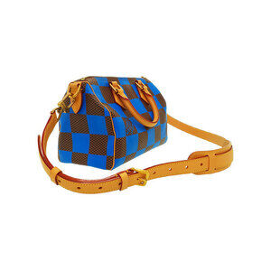 Louis Vuitton Blue Damier Pop Bag Speedy Brown Bandouliere Ebene